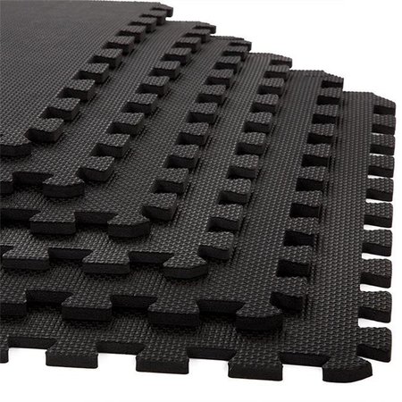 STALWART Stalwart 75-ST6003 24 x 24 x 0.38 in. Interlocking EVA Foam Padding Foam Mat Floor Tiles; Black - Pack of 6 75-ST6003
